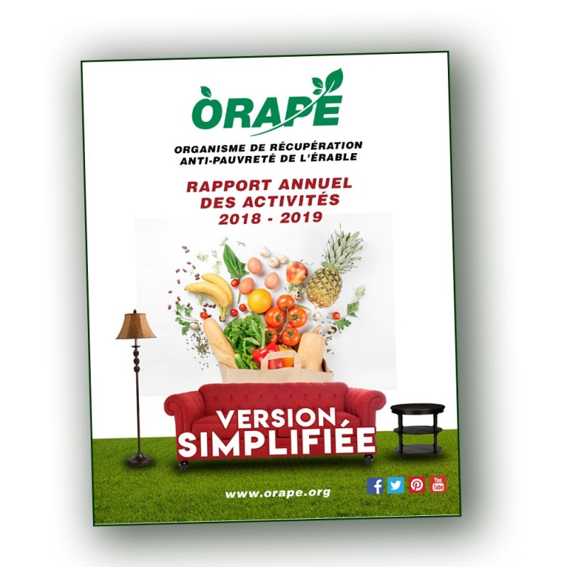 Rapport d'activités de la dernière année chez ORAPÉ.